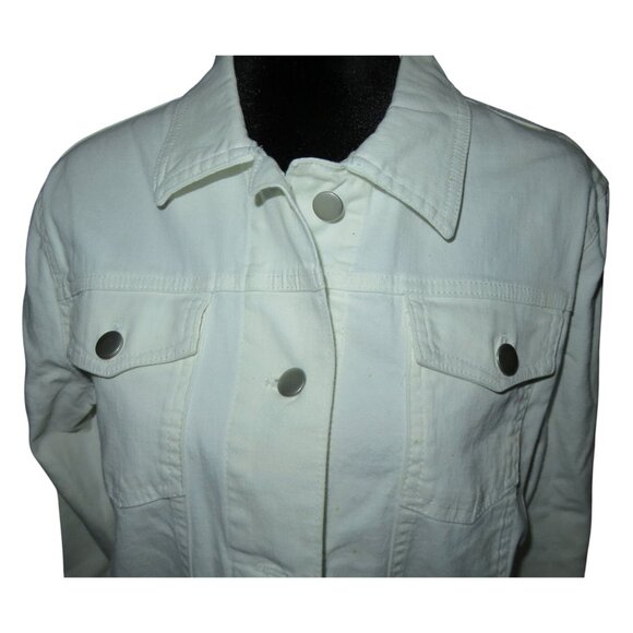 IZOD White Cotton & Spandex Button Up Jacket size Medium - Picture 2 of 7